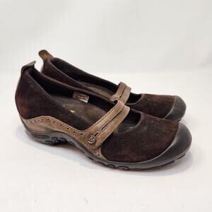 Merrell Womens Plaza Bandeau Brown Suede Clogs Comfort Shoes Size 7 Mary Jane